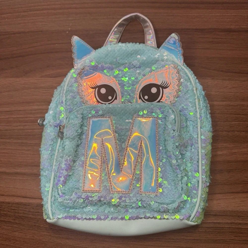 justice owl mini backpack Flip Sequin (B) : , Justice Blue sequins Owl Small